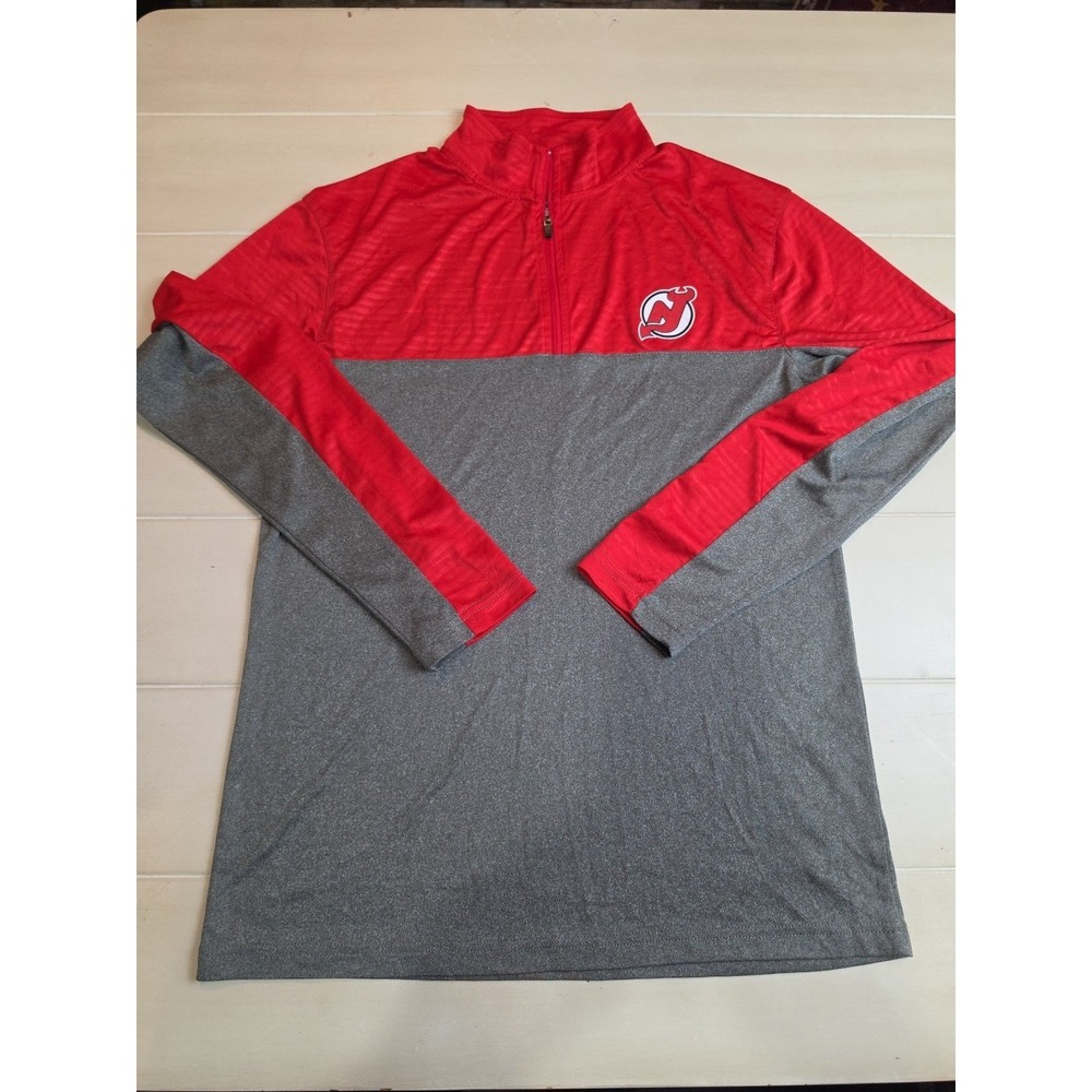 New Jersey Devils NHL Fanatics Mens Small Long Sleeve 1/4 Zip Performance Shirt